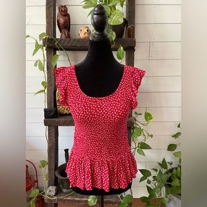 Sim & Sam: Red Cropped Top